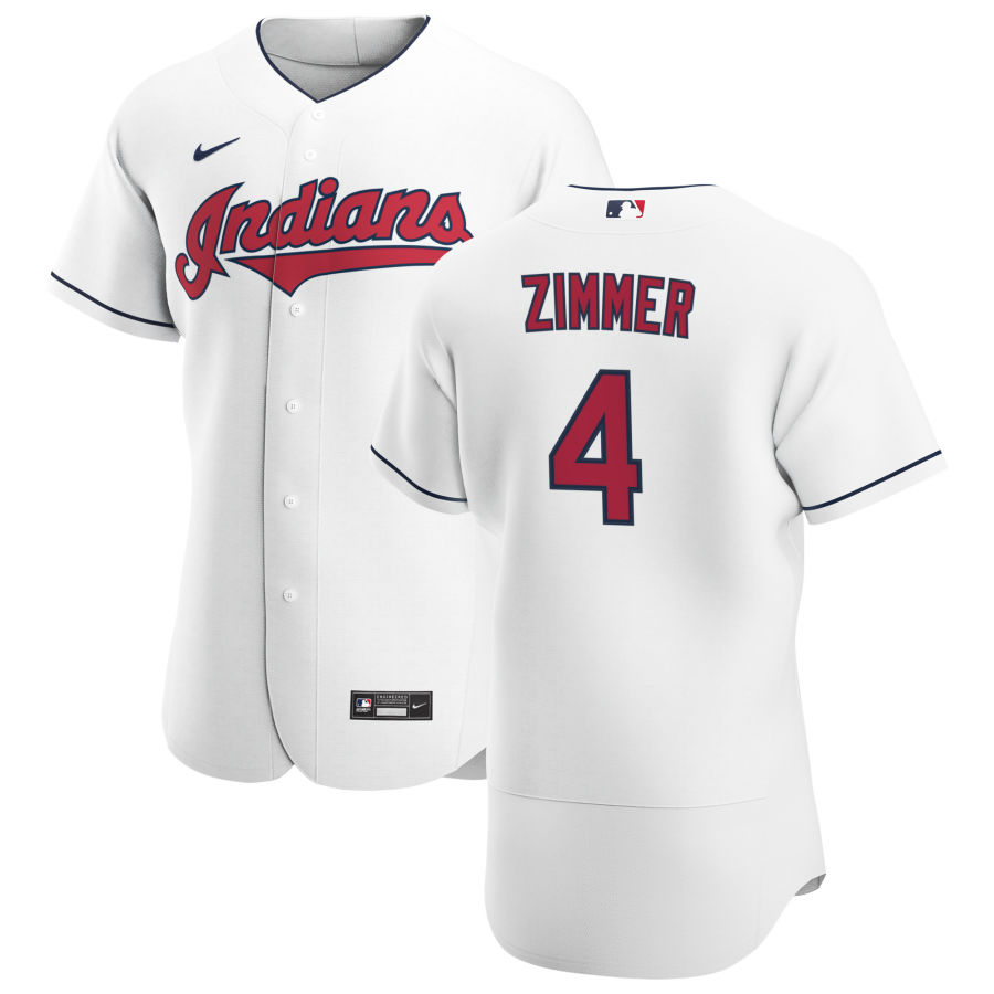 Cleveland Indians 4 Bradley Zimmer Men Nike White Home 2020 Authentic Team MLB Jersey